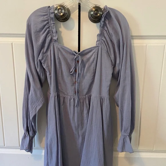 Listicle Linen Blue Dress (Size Medium) | Sz: M | Color: Blue
